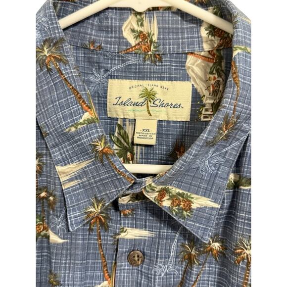 Island Shores Mens Size XXL Short Sleeve Button Up Hawaiian Tropical Aloha Shirt - Picture 4 of 4